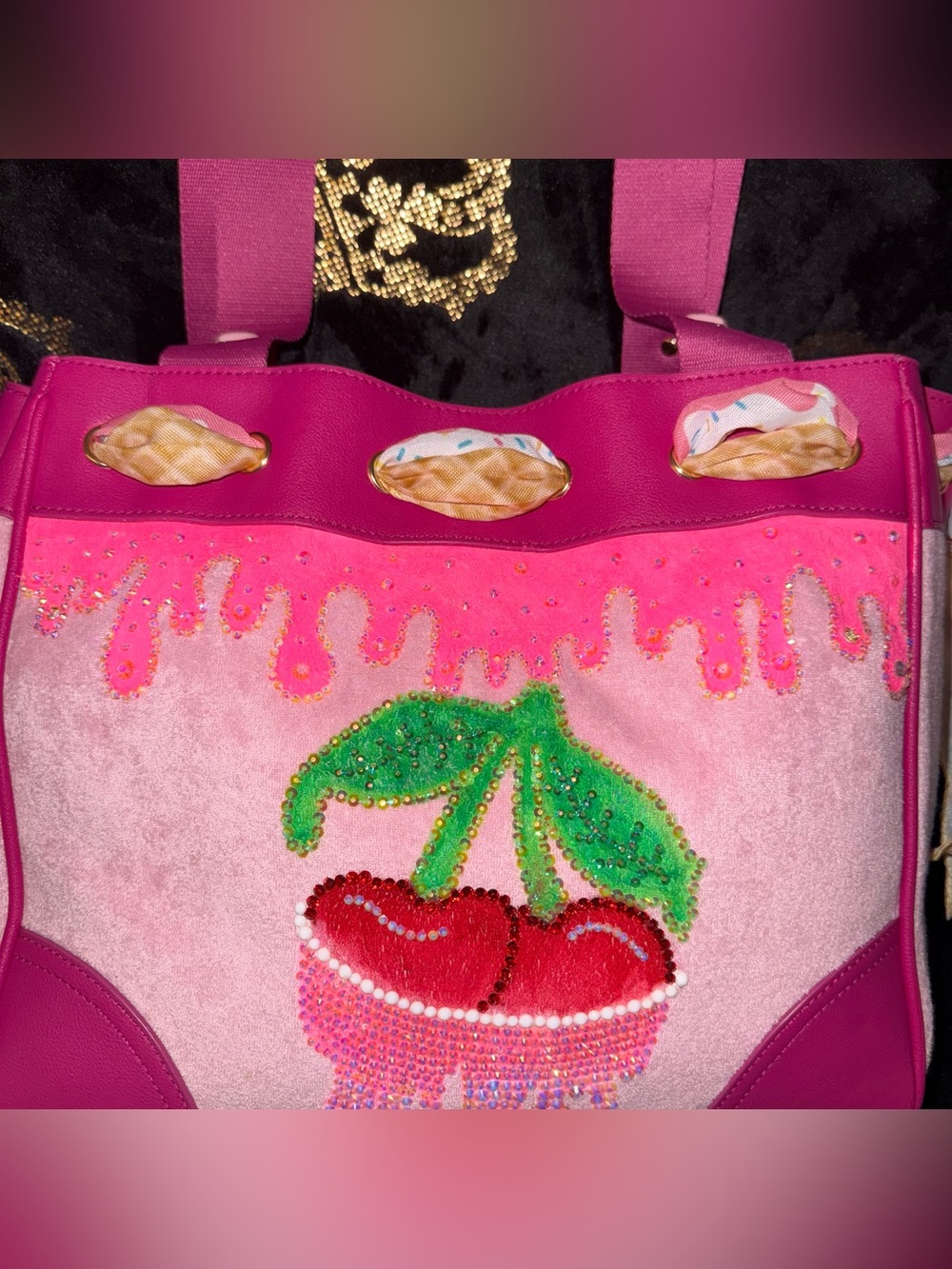 NWT Custom Juicy Couture Sugar Rush Ice Cream Cherry Drip Daydreamer Tote 1 Of 1 - Picture 8 of 10